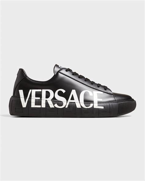 low top martin leather sneakers versace|Versace .